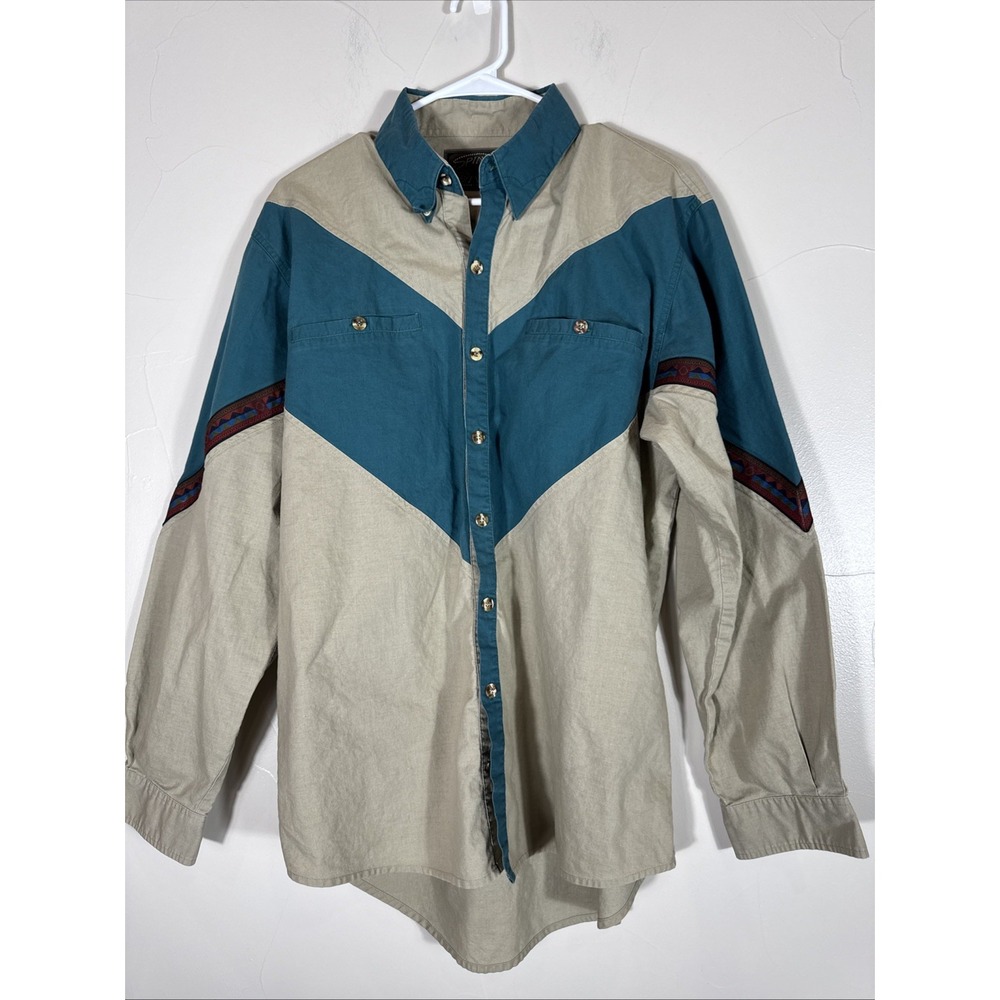 Spindle River Classics Mens Large Button Shirt Colorblock‎ South Western Aztec